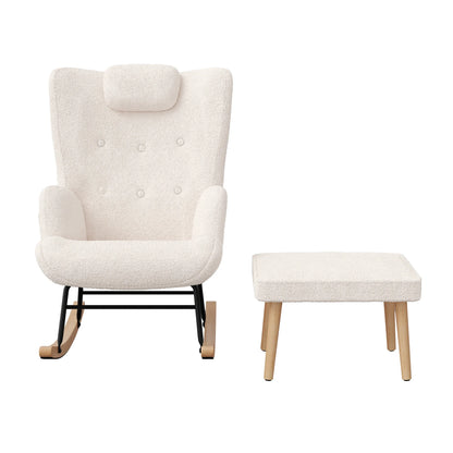 Reclinerstoel met Voetbank - Comfortabele Zitting - Wit