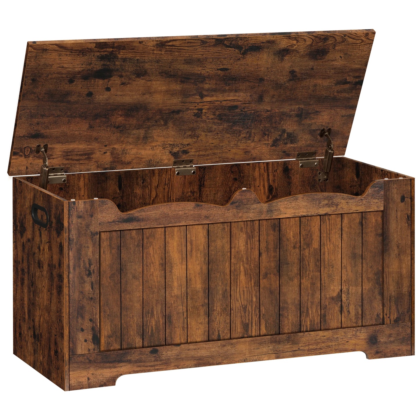 Storage Chest, Storage Trunk with 2 Safety Hinge, 100 cm Lift-Top Storage Bench, Wooden Storage Organizer for Entryway