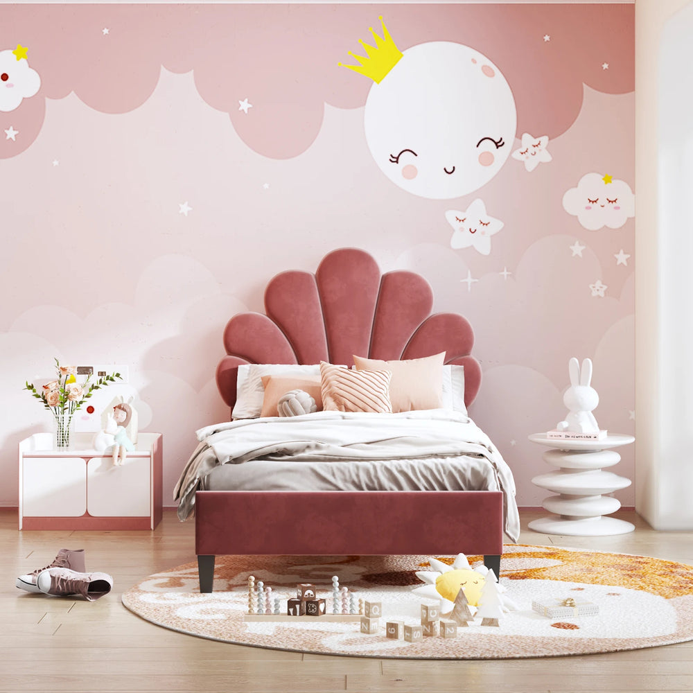 Bedframe - met Bloemmotief - lattenbodem - Gastbed