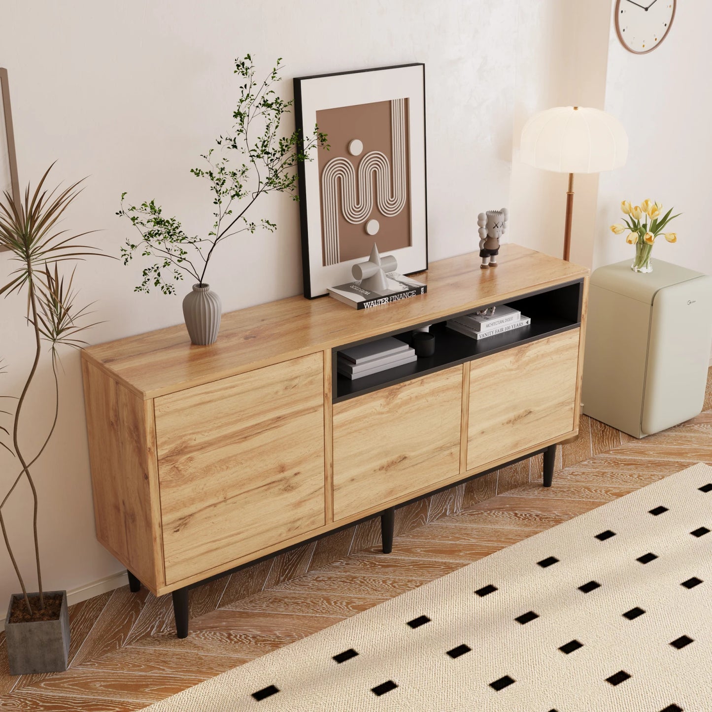 TV-meubel - 160x35x76cm - Lichtbruin