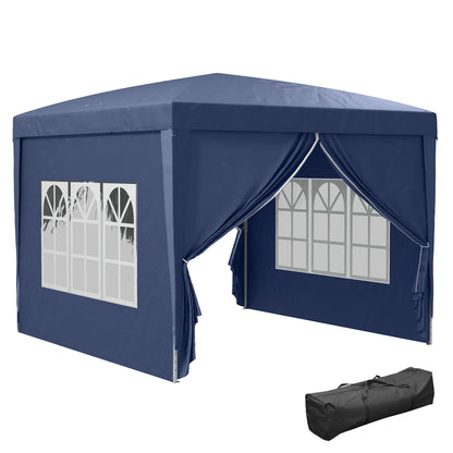 Partytent - 3x3m - Verwijderbare Wanden - Blauw