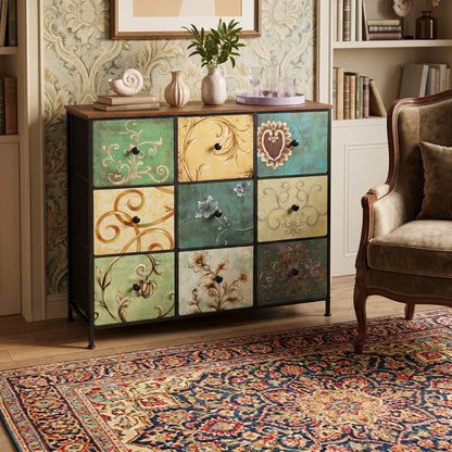 Kunstleer Kast - 9 Laden - Hout - Metaal