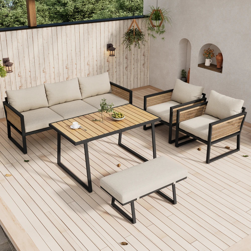 Tuinset - 6-persoons - Beige