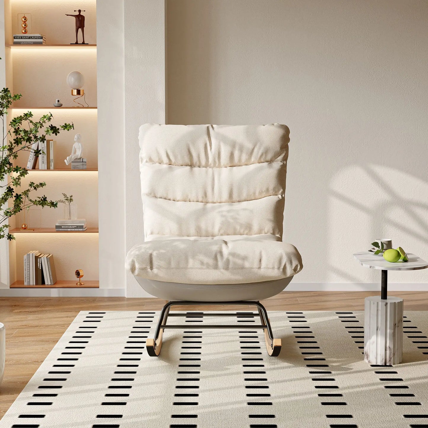Rockingstoel - Leesstoel - Woonkamer - Slaapkamer - TV-Stoel - Beige