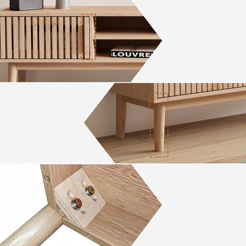Houten Woonkamer TV-stand - 150x140x48cm, met Opbergruimte