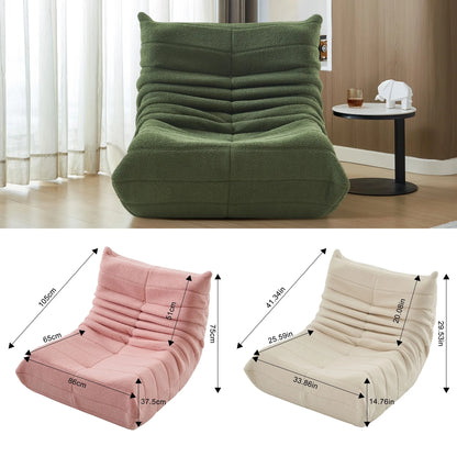 Kunstleer Reclinerstoel - 86x65x75cm, Beige & Groen & Rood
