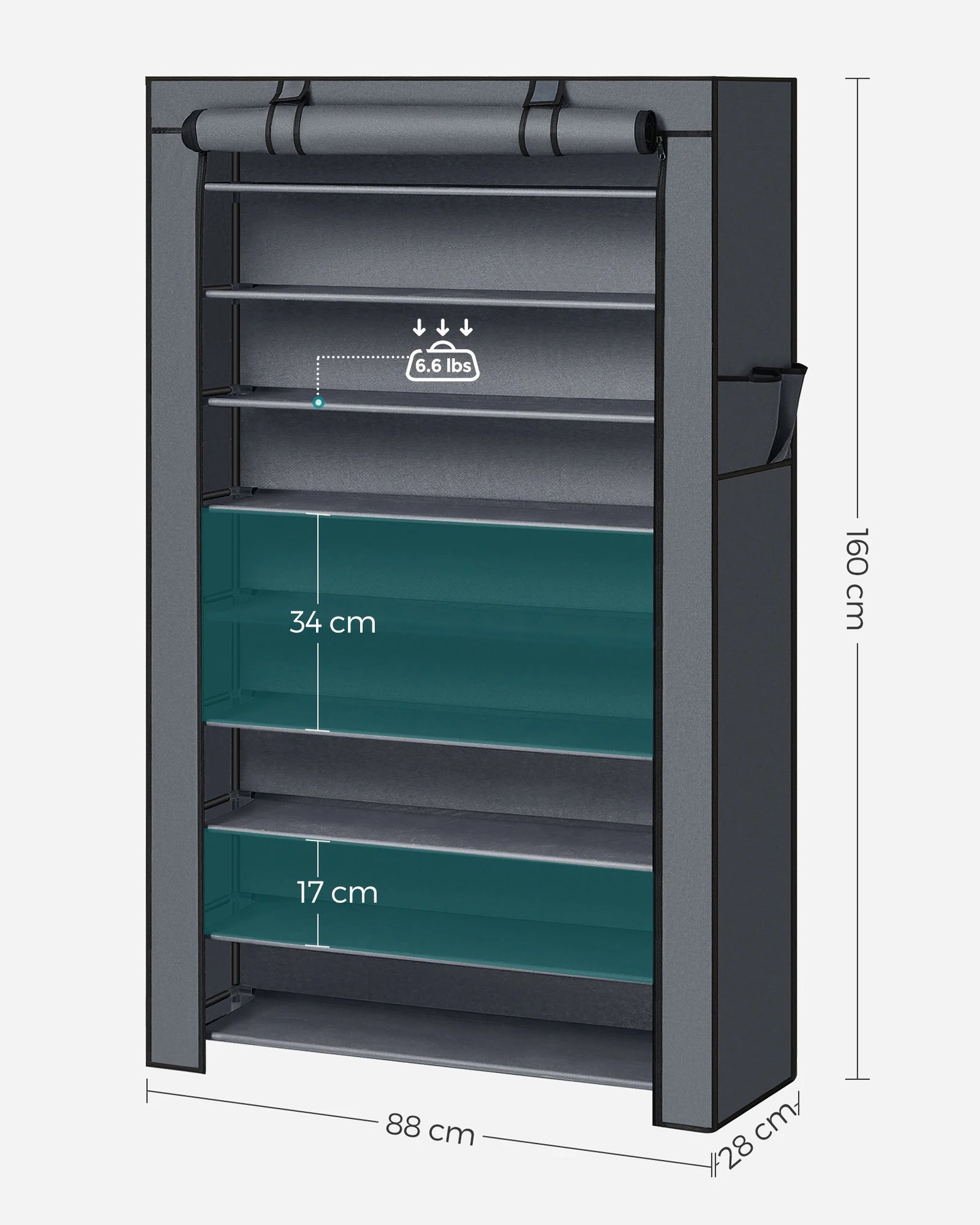 SONGMICS shoe rack 10-level shoe cabinet for up to 40 pairs of shoes