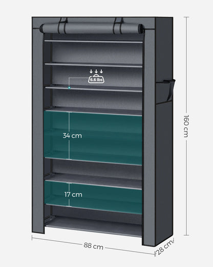 SONGMICS shoe rack 10-level shoe cabinet for up to 40 pairs of shoes