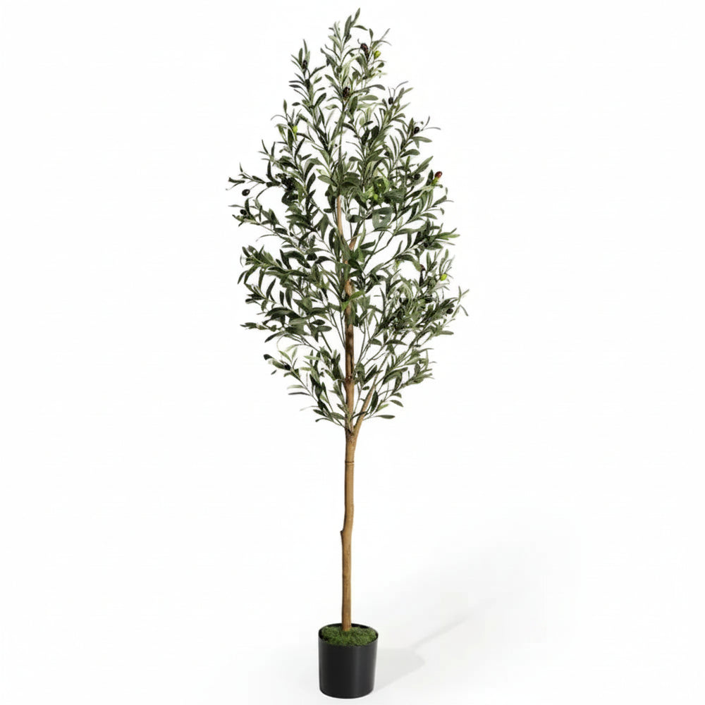 HAUSPROFI Artificial Olive Tree 120/150/180cm-Artificial Plants With Wood Trunk for Living Room Office Decor, Spring Decoration