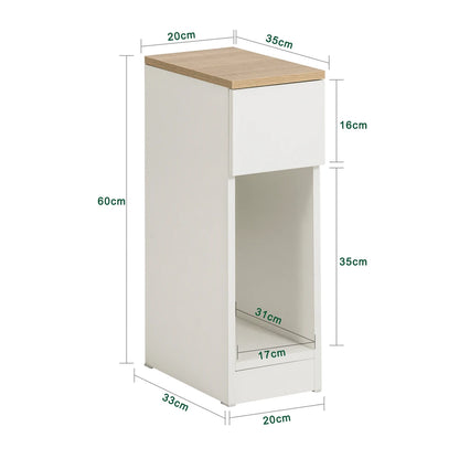 SoBuy FBT111x2 bedside table 2-piece set with drawer for box spring bed, sofa table, 2 narrow side tables, nightstand
