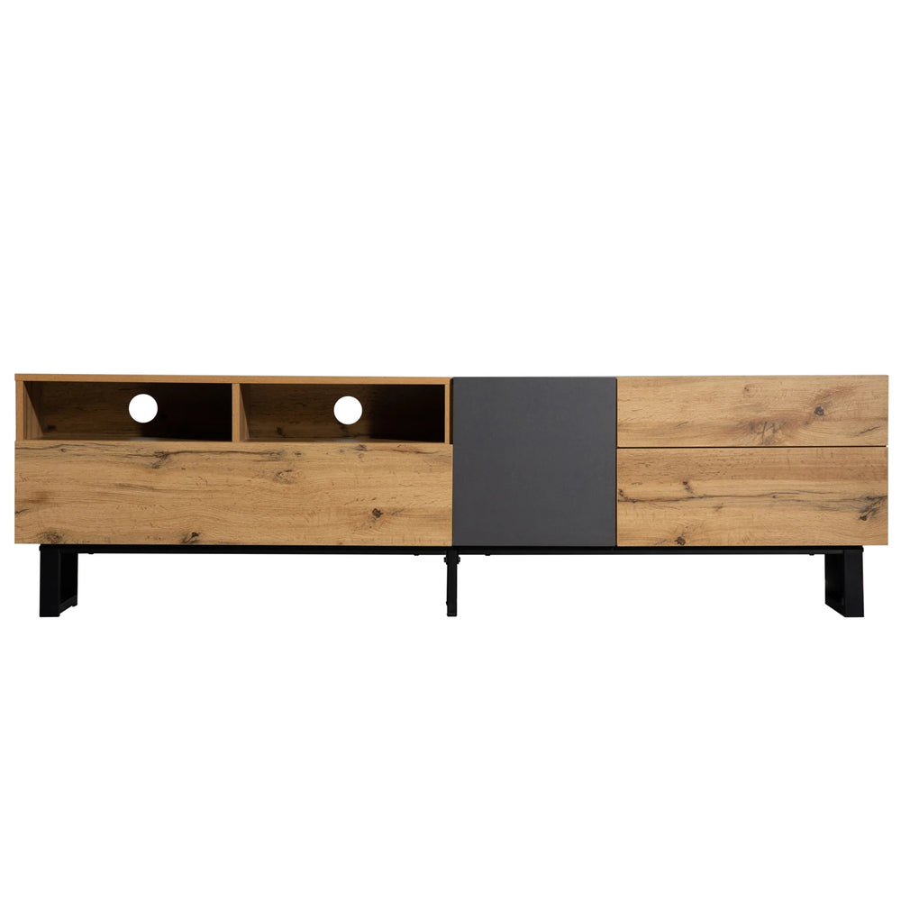 Houten TV-stand - 180x50x38cm, Hout & Zwart
