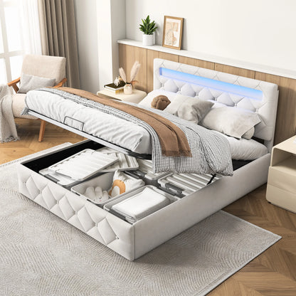 Verstelbare Bedframe met Lichtstrips en Pneumatische Bar - 140x200cm, 160x200cm