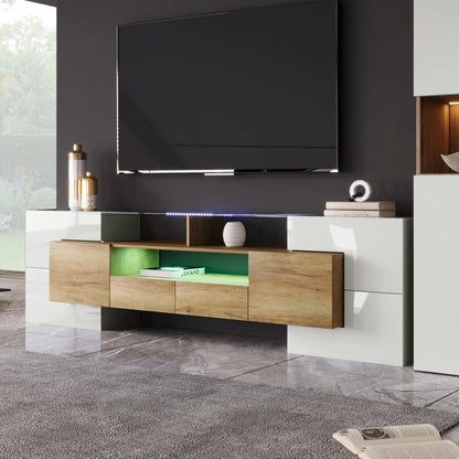 Witte TV-Eenheid - 200 cm - LED-verlichting