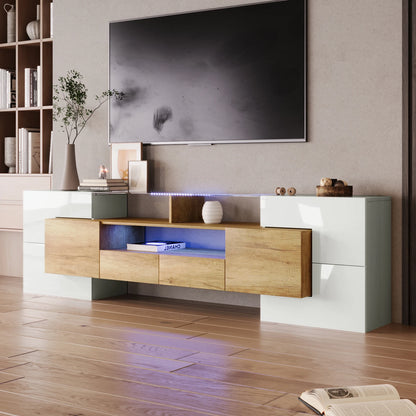 Witte TV-Eenheid - 200 cm - LED-verlichting