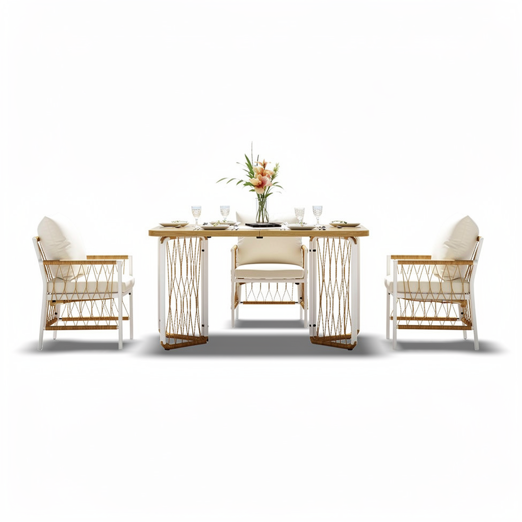 6-persoons Tuinset - Met kussens & tafel - Wit