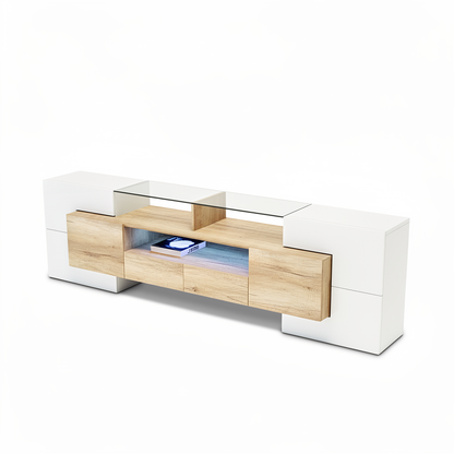 Witte TV-meubel - 200 cm - LED-verlichting