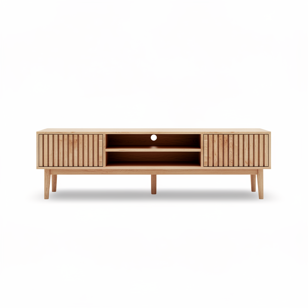 Houten Woonkamer TV-stand - 150x140x48cm, met Opbergruimte